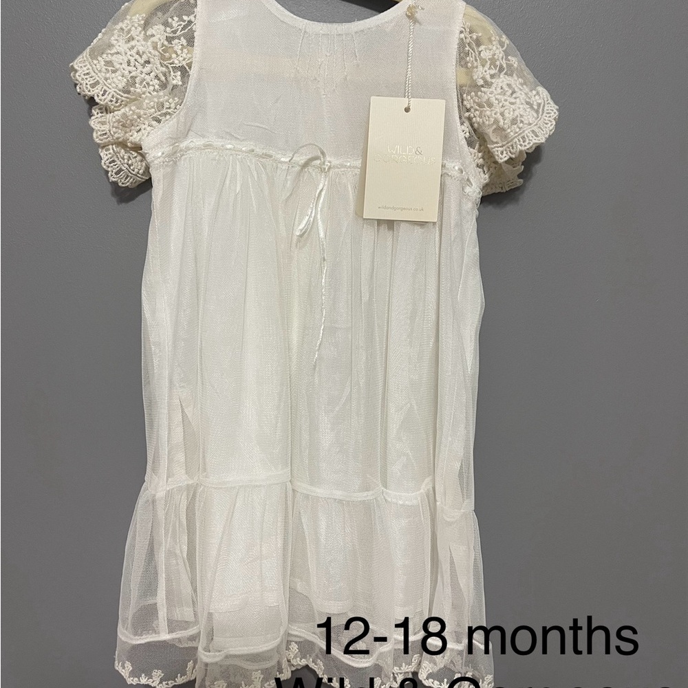 Elegant White Lace Kids Dress